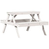 Picnic Table White 41.3"x52.8"x29.5" Solid Wood Pine