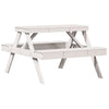 Picnic Table White 41.3"x52.8"x29.5" Solid Wood Pine