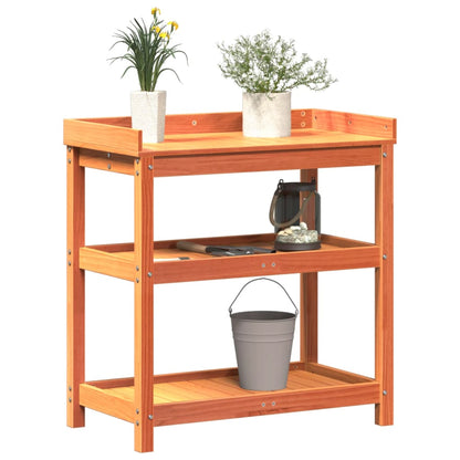 Potting Table with Shelves Brown 82.5x45x86.5 cm Solid Wood Pine