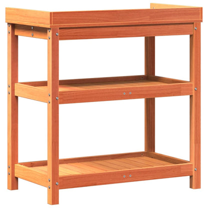 Potting Table with Shelves Brown 82.5x45x86.5 cm Solid Wood Pine