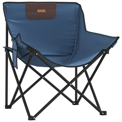 Camping Chairs with Pocket Foldable 2 pcs Blue