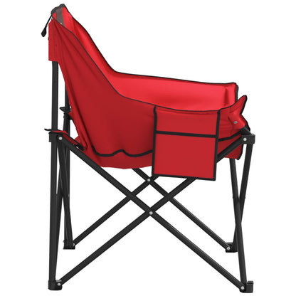 Camping Chairs with Pocket Foldable 2 pcs Red