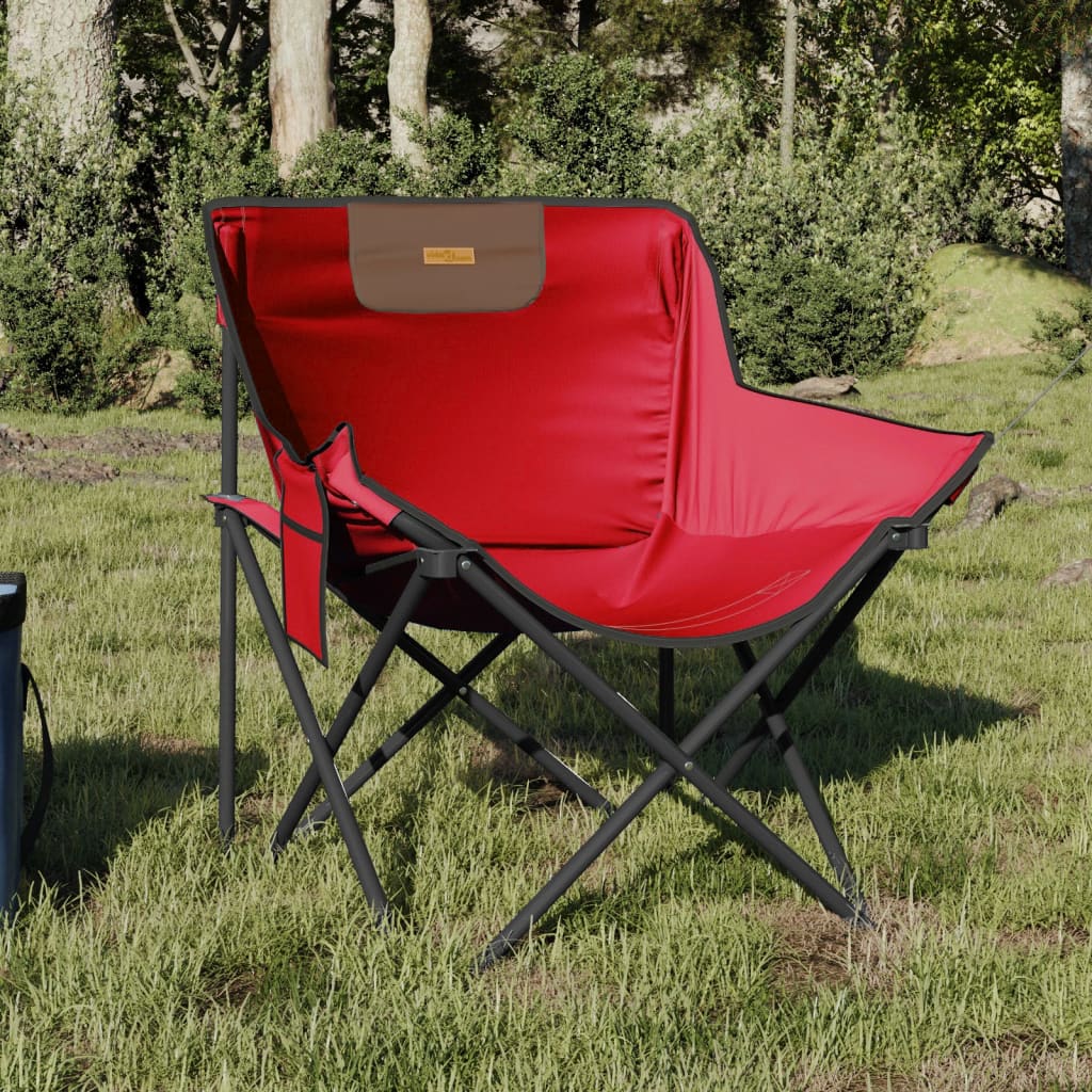 Camping Chairs with Pocket Foldable 2 pcs Red