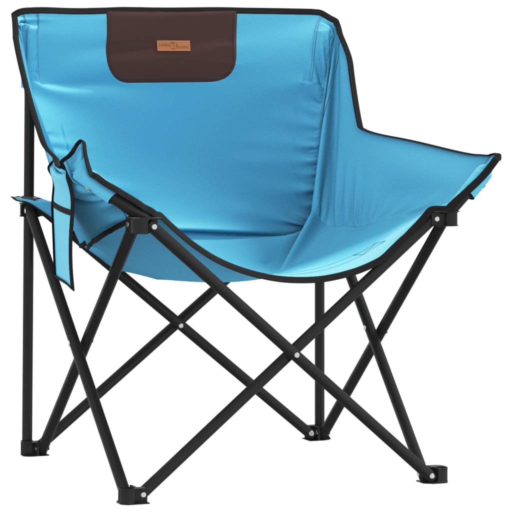 Camping Chairs with Pocket Foldable 2 pcs Bright Blue