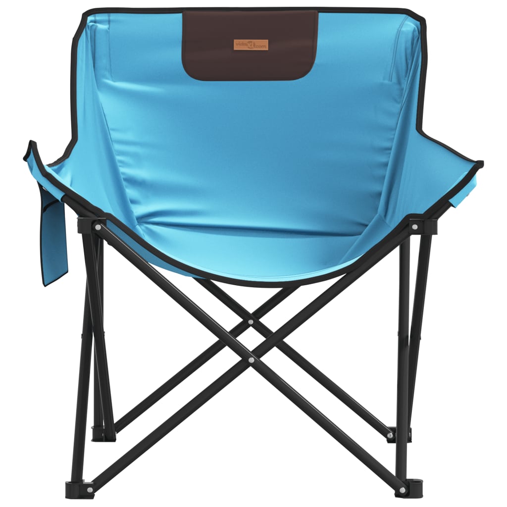 Camping Chairs with Pocket Foldable 2 pcs Bright Blue