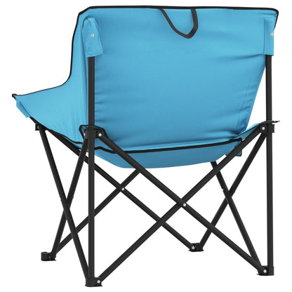 Camping Chairs with Pocket Foldable 2 pcs Bright Blue