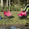 Camping Chairs with Pocket Foldable 2 pcs Pink