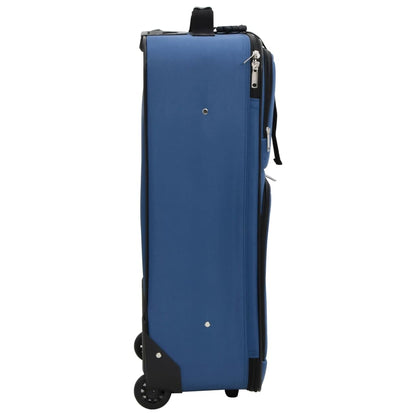 5 Piece Travel Luggage Set Bule Fabric