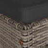 Garden Bar Stools with Cushions 2 pcs Grey Poly Rattan
