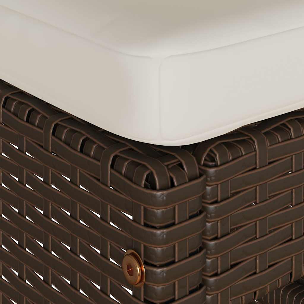 Patio Bar Stools with Cushions 4 pcs Brown Poly Rattan