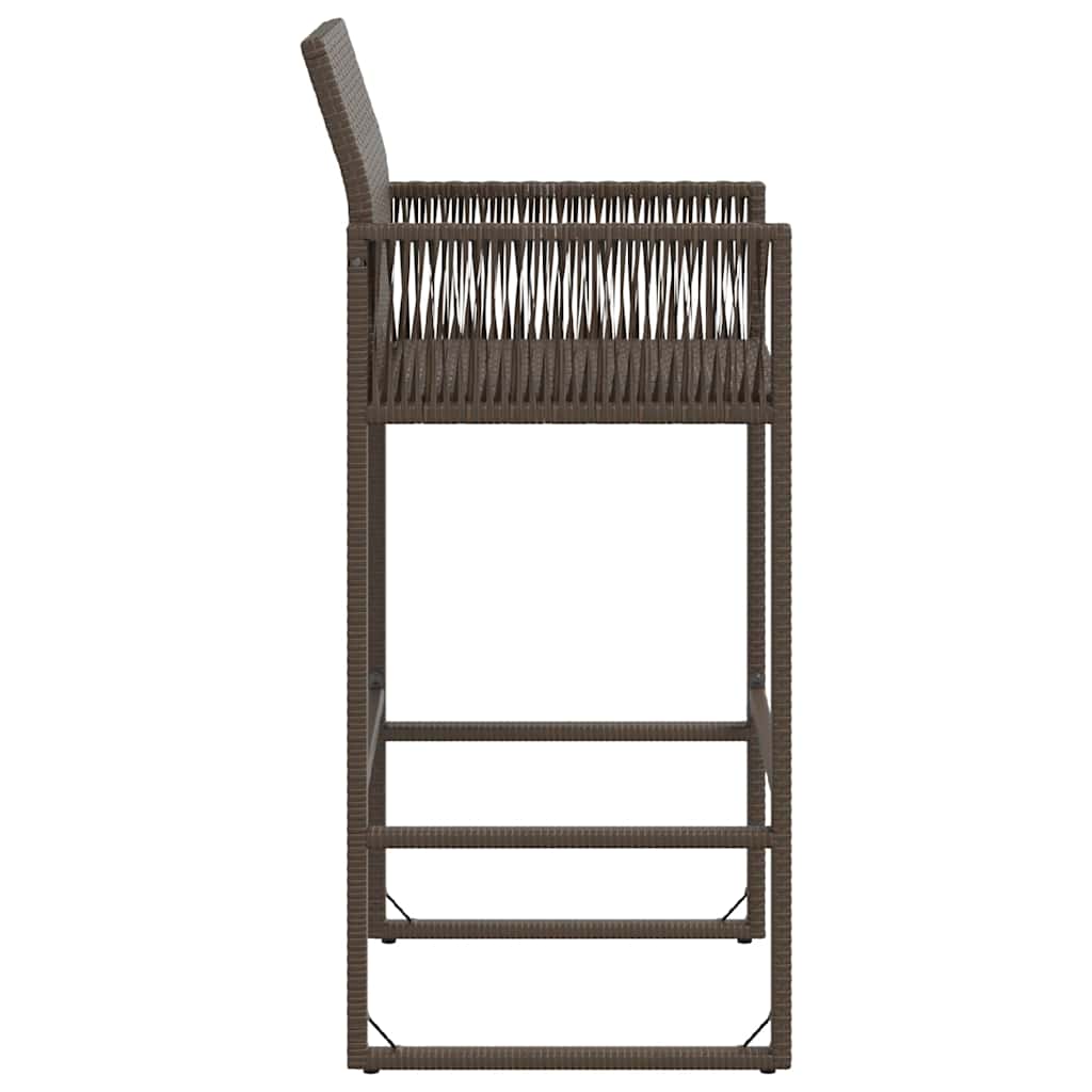 Garden Bar Stools 2 pcs Brown Poly Rattan