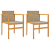 Garden Chairs with Cushions 2 pcs Beige Poly Rattan&Solid Wood