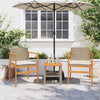 Garden Chairs with Cushions 2 pcs Beige Poly Rattan&Solid Wood