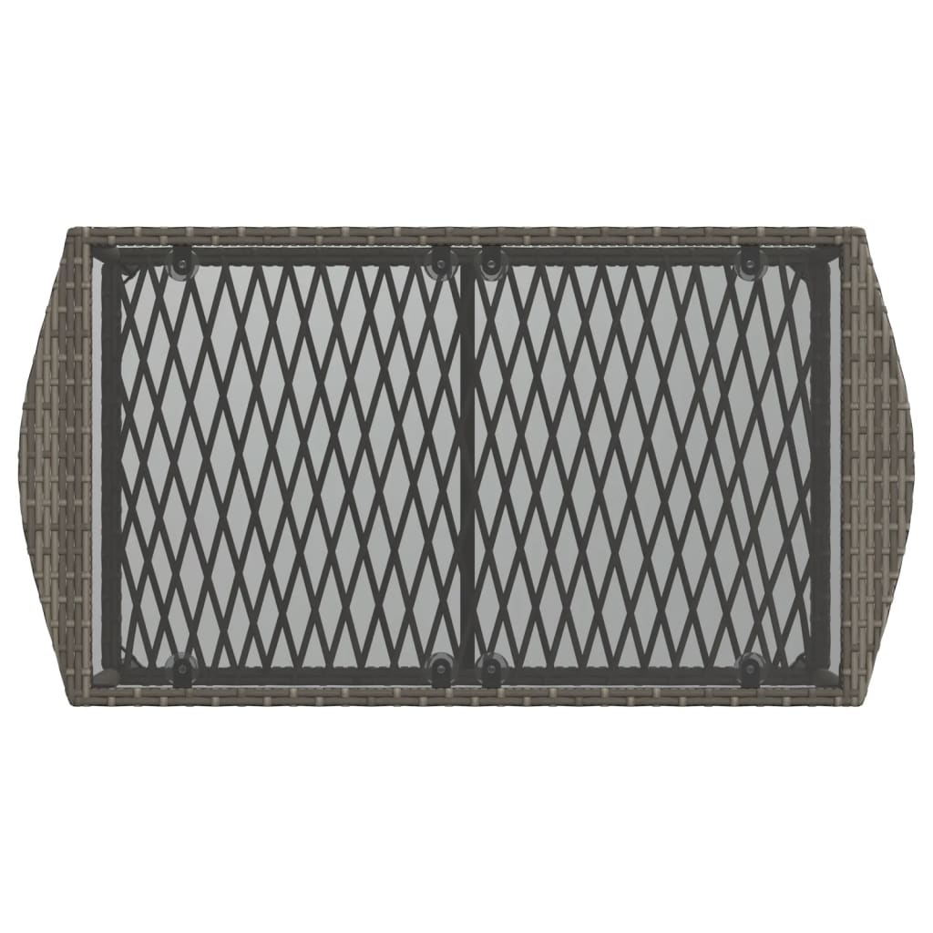4 Piece Patio Sofa Set with Cushions Gray Poly Rattan