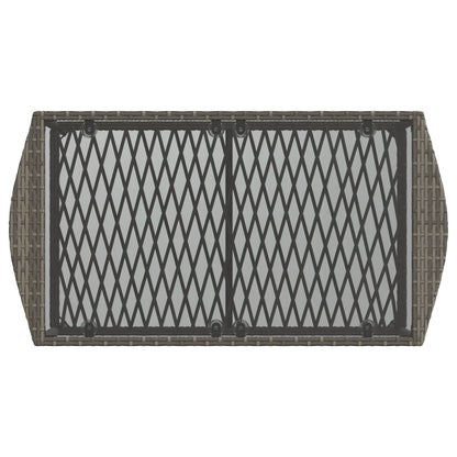 4 Piece Patio Sofa Set with Cushions Gray Poly Rattan