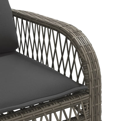 4 Piece Patio Sofa Set with Cushions Gray Poly Rattan