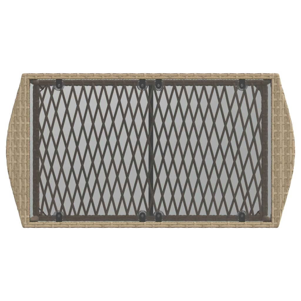 4 Piece Patio Sofa Set with Cushions Beige Poly Rattan