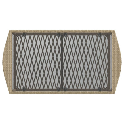 4 Piece Patio Sofa Set with Cushions Beige Poly Rattan