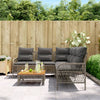 2 Piece Patio Sofa Set with Cushions Gray Poly Rattan