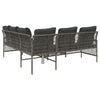 2 Piece Patio Sofa Set with Cushions Gray Poly Rattan