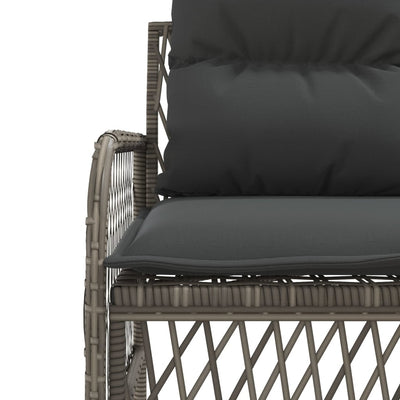 2 Piece Patio Sofa Set with Cushions Gray Poly Rattan