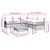 2 Piece Patio Sofa Set with Cushions Gray Poly Rattan