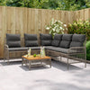 2 Piece Patio Sofa Set with Cushions Gray Poly Rattan
