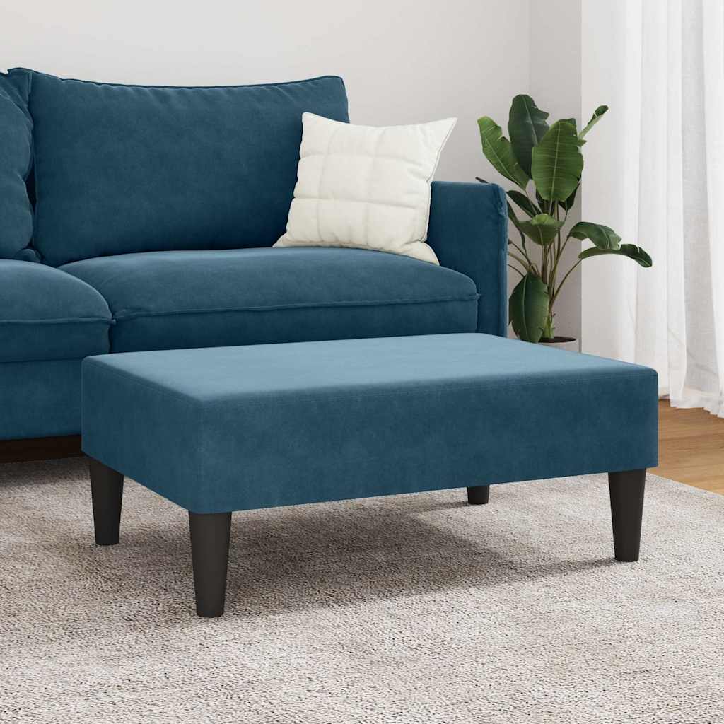 Footstool Blue 30.3"x21.7"x12.2" Velvet