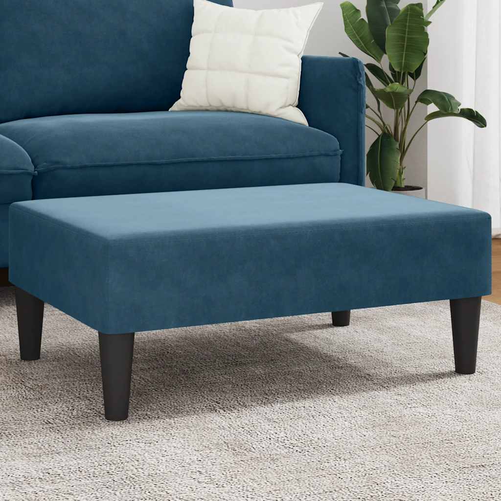 Footstool Blue 30.3"x21.7"x12.2" Velvet