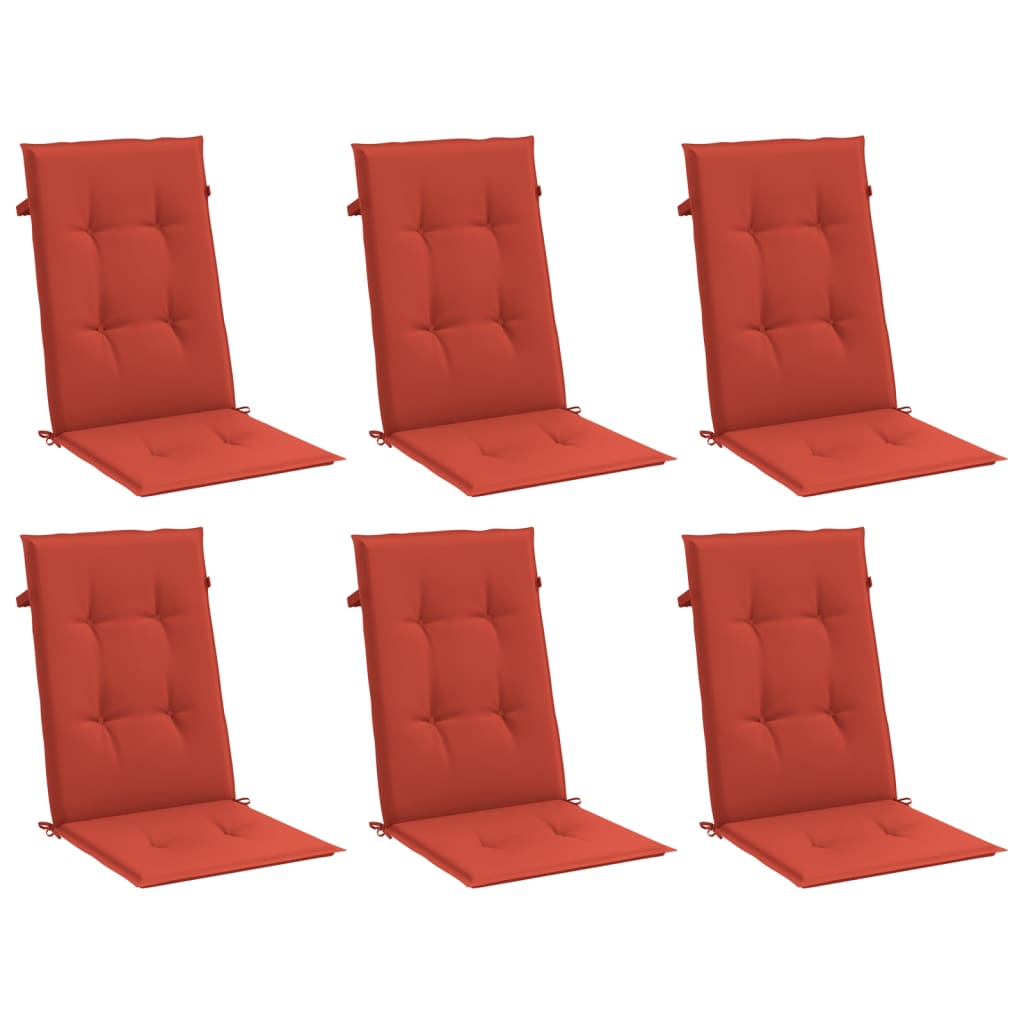 Highback Chair Cushions 6 pcs Melange Red 47.2"x19.7"x1.6" Fabric