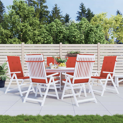 Highback Chair Cushions 6 pcs Melange Red 47.2"x19.7"x1.6" Fabric