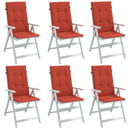 Highback Chair Cushions 6 pcs Melange Red 47.2"x19.7"x1.6" Fabric