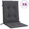 Lowback Chair Cushions 6 pcs Melange Anthracite 39.4"x19.7"x1.6" Fabric