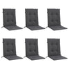 Lowback Chair Cushions 6 pcs Melange Anthracite 39.4"x19.7"x1.6" Fabric