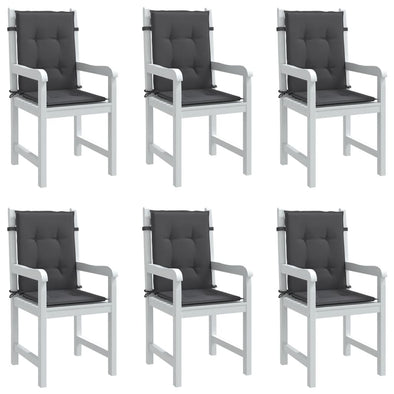 Lowback Chair Cushions 6 pcs Melange Anthracite 39.4"x19.7"x1.6" Fabric