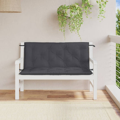 Garden Bench Cushions 2 pcs Melange Anthracite 47.2"x19.7"x2.8" Fabric