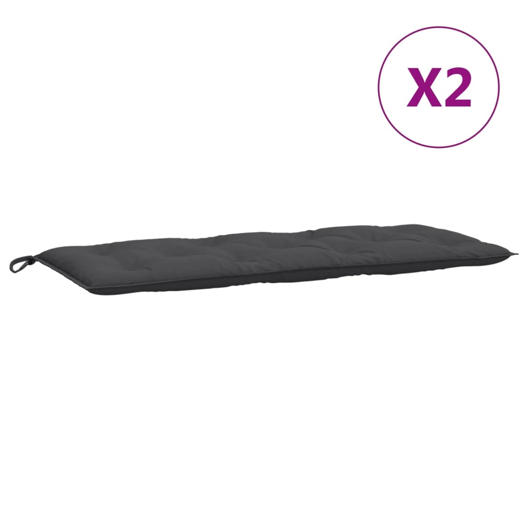 Garden Bench Cushions 2 pcs Melange Anthracite 47.2"x19.7"x2.8" Fabric