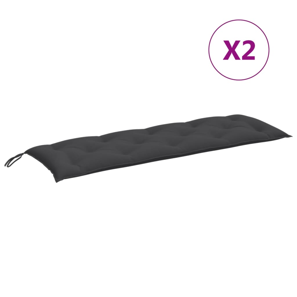 Garden Bench Cushions 2 pcs Melange Anthracite 59.1"x19.7"x2.8" Fabric