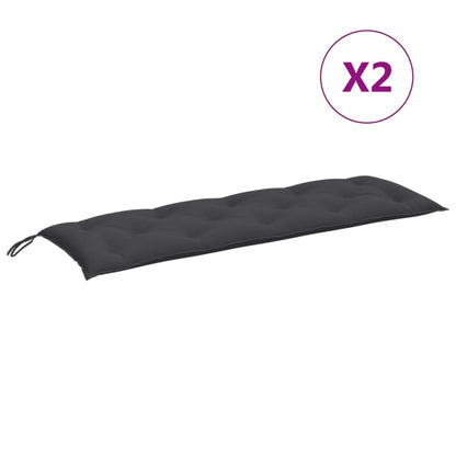 Garden Bench Cushions 2 pcs Melange Anthracite 59.1"x19.7"x2.8" Fabric