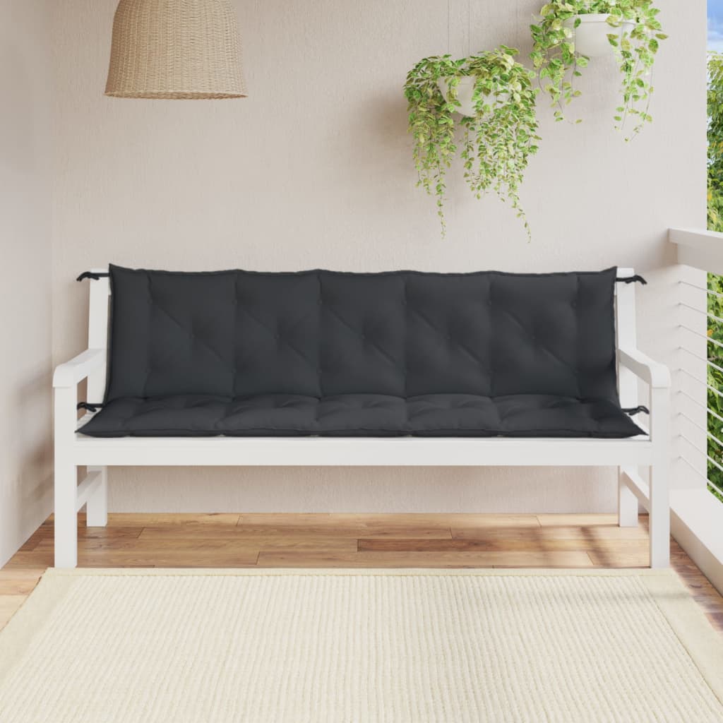 Garden Bench Cushions 2 pcs Melange Anthracite 70.9"x19.7"x2.8" Fabric