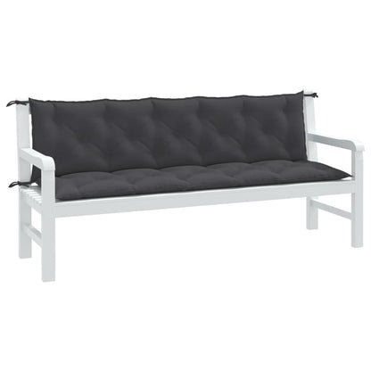 Garden Bench Cushions 2 pcs Melange Anthracite 70.9"x19.7"x2.8" Fabric