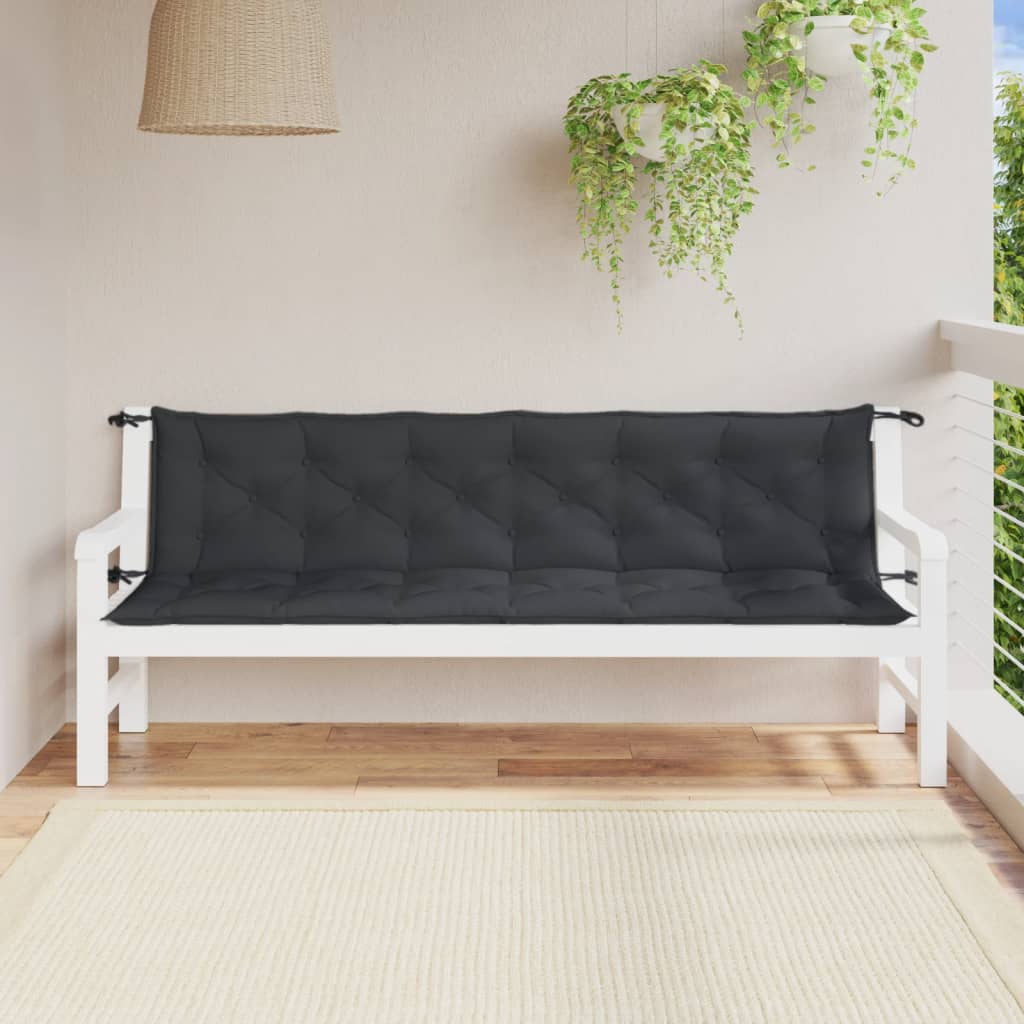 Garden Bench Cushions 2 pcs Melange Anthracite 78.7"x19.7"x2.8" Fabric