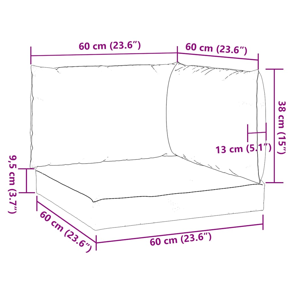Pallet Cushions 3 pcs Melange Anthracite Fabric
