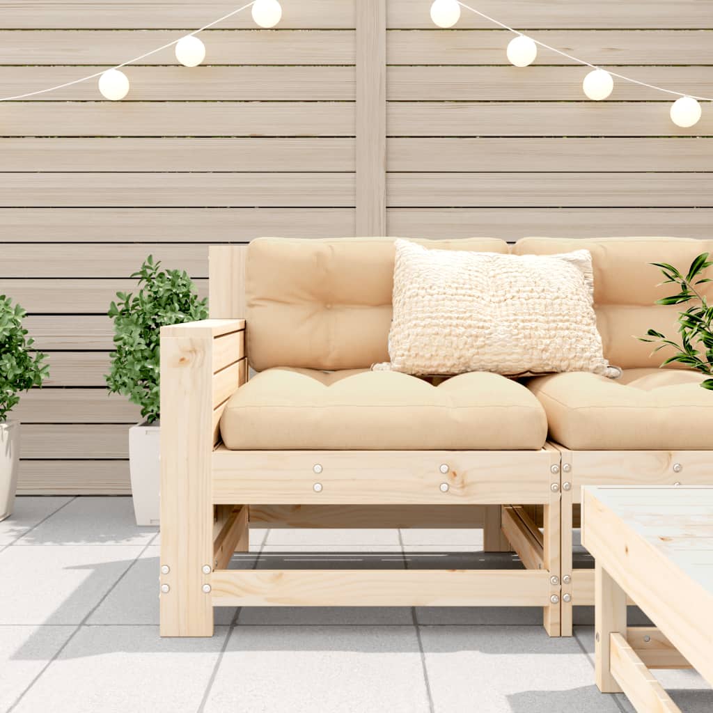 Garden Sofa | Natural Pine | Solid Pine Wood | Single Seater | Modular