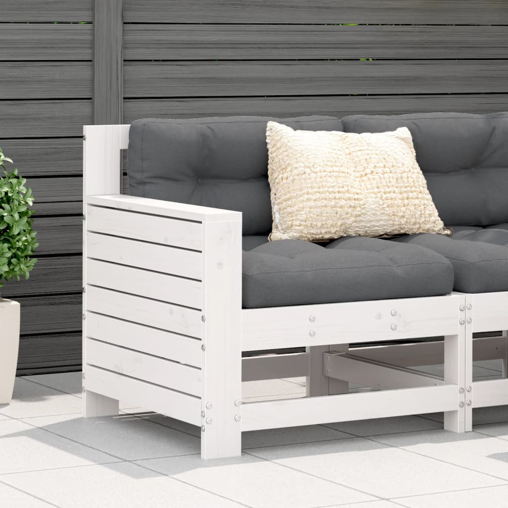 Garden Sofa | White | Solid pine wood | Single | Modular | Garden Sofa