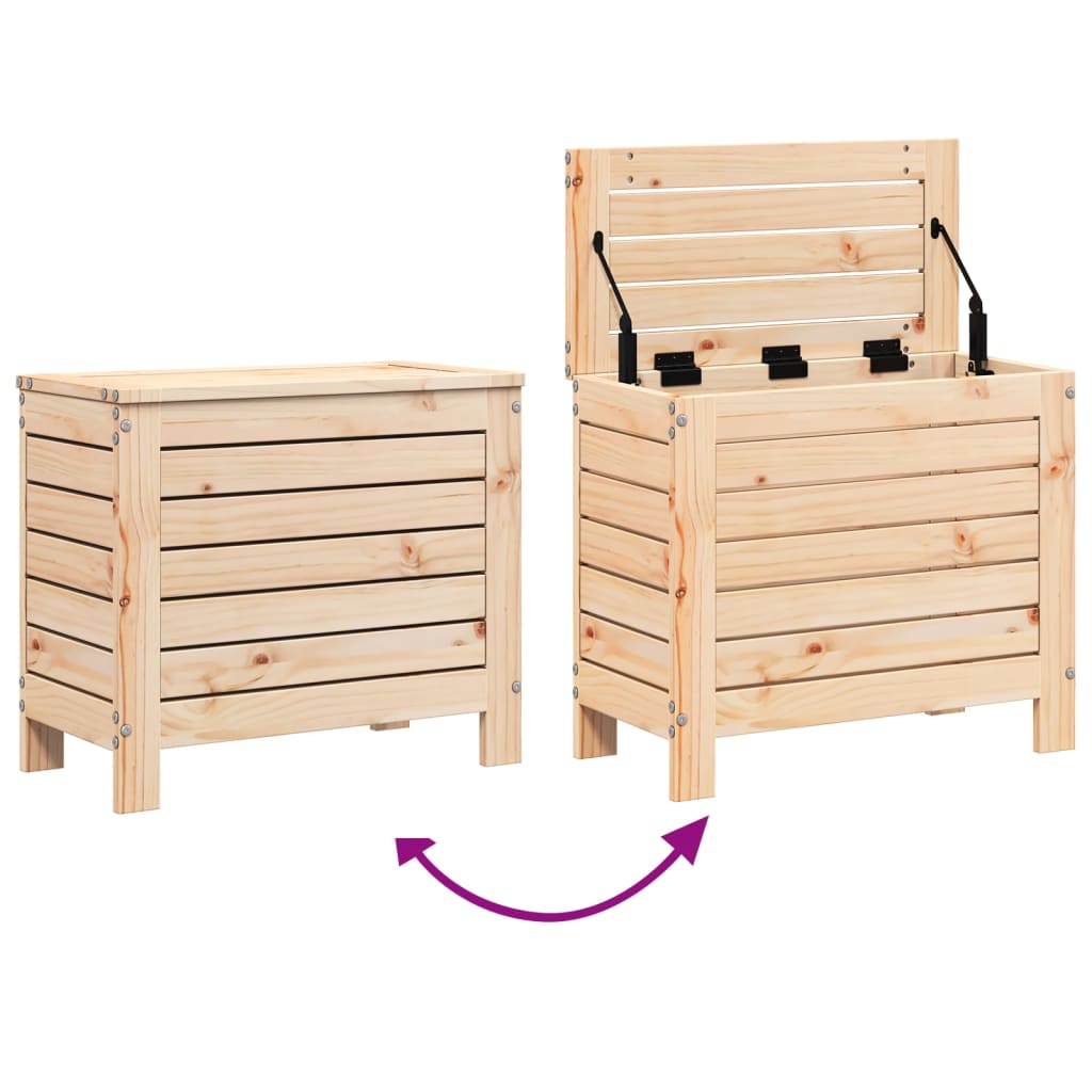 Garden Footstool | Natural | Solid Pine Wood | 62x31.5x52 cm | Foldable