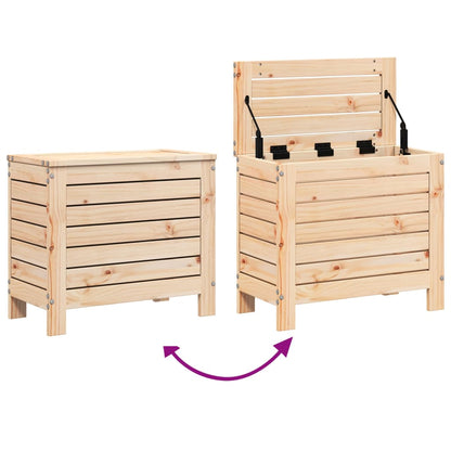 Garden Footstool | Natural | Solid Pine Wood | 62x31.5x52 cm | Foldable
