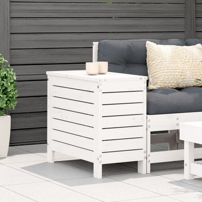 Garden Footstool | White | Solid Pine Wood | Compact | Modular