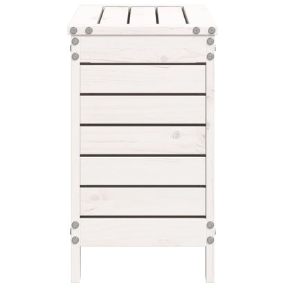 Garden Footstool | White | Solid Pine Wood | Compact | Modular