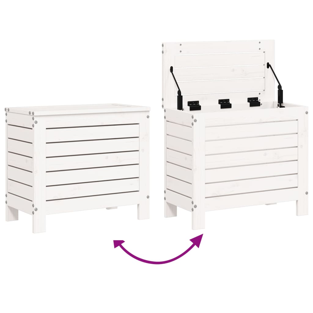 Garden Footstool | White | Solid Pine Wood | Compact | Modular